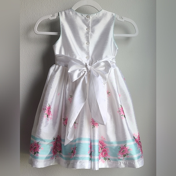 Pippa & Julie - 🌸 Girl's Pink Blue White Fun Formal Spring/Summer Dress, Sz 5 - Picture 7 of 7